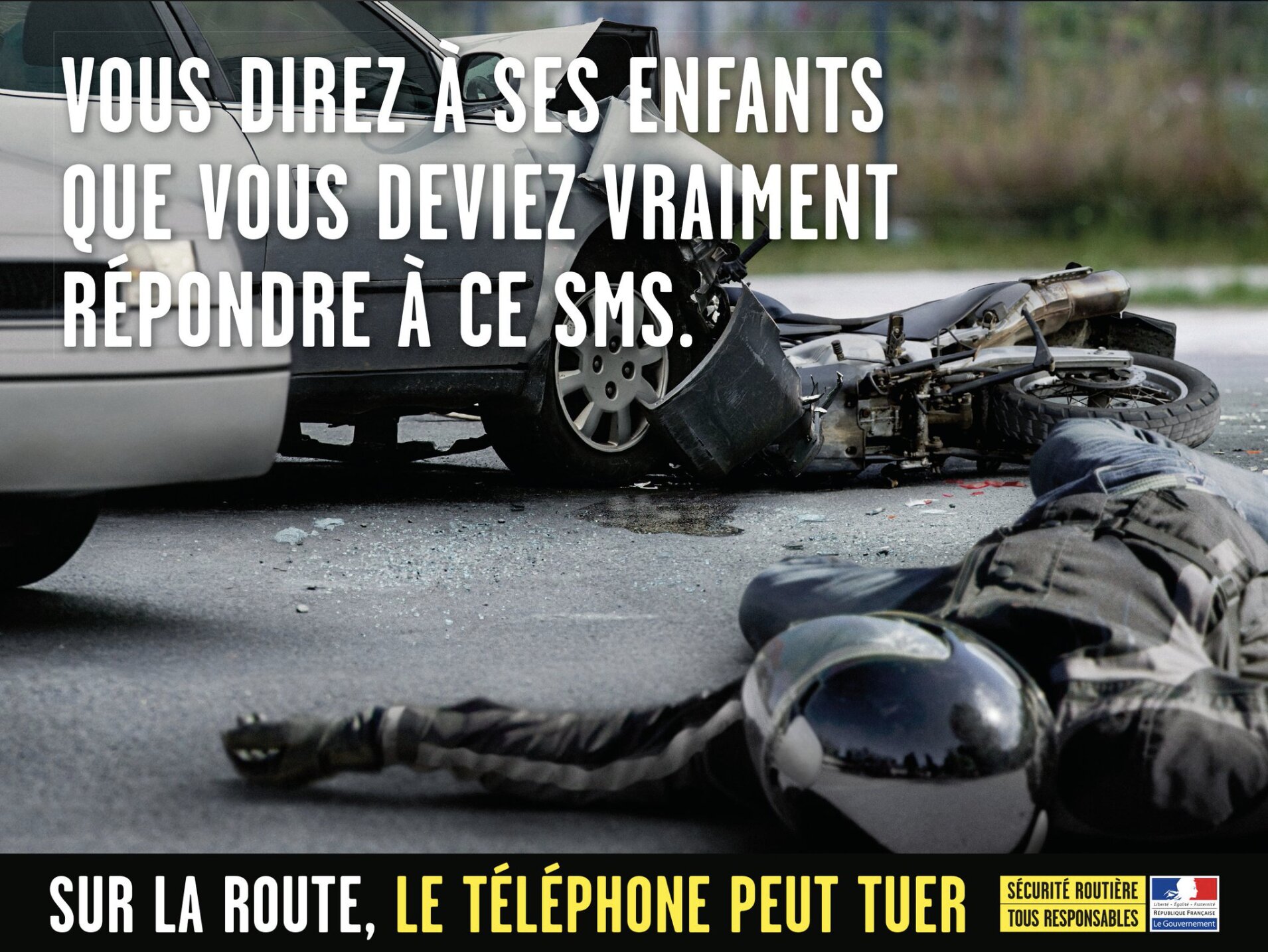 Le téléphone au volant, une campagne publicitaire de la Sécurité Routière 